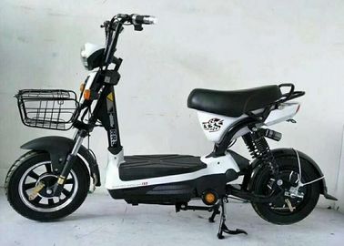China Black Brushless Electric Scooter , Battery Powered Moped With Front Rear Drum supplier