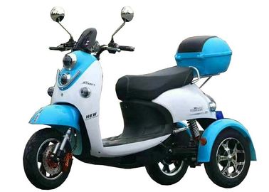 China Foldable Electric Three Wheel Motorcycle 60V 800W Hub Motor 20AH Battery Plastic Body supplier